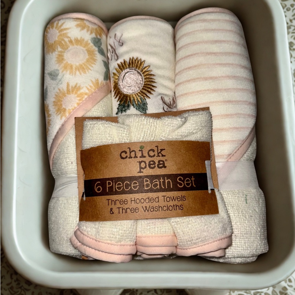 Chick Pea Bath Set - Cream, Pink, and Yellow